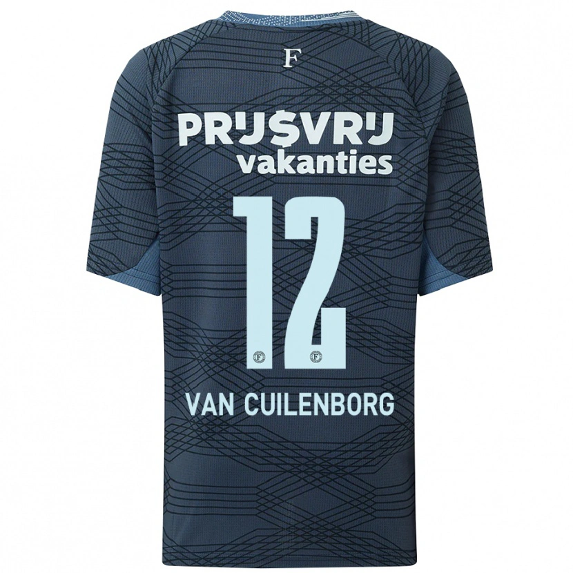 Danxen Kinder Joshua Wilbrenninck-Van Cuilenborg #12 Schwarz Grau Auswärtstrikot Trikot 2025/26 T-Shirt Schweiz