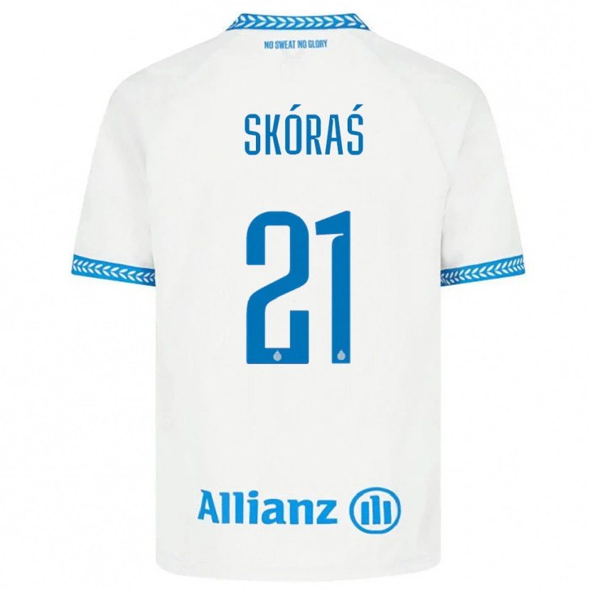 Danxen Kinder Michal Skoras #21 Blau Weiß Auswärtstrikot Trikot 2025/26 T-Shirt Schweiz