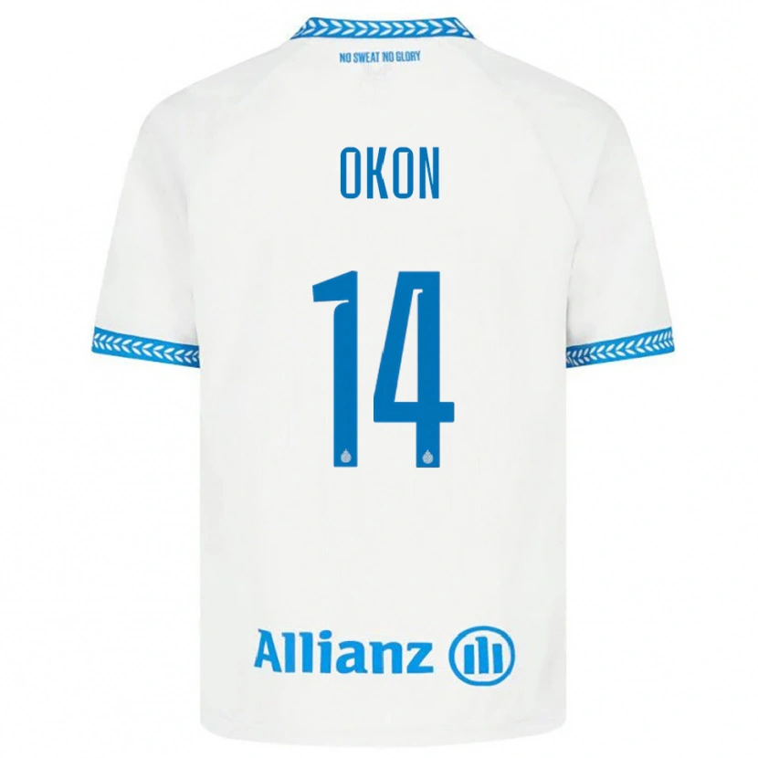 Danxen Kinder Gianluca Okon #14 Blau Weiß Auswärtstrikot Trikot 2025/26 T-Shirt Schweiz
