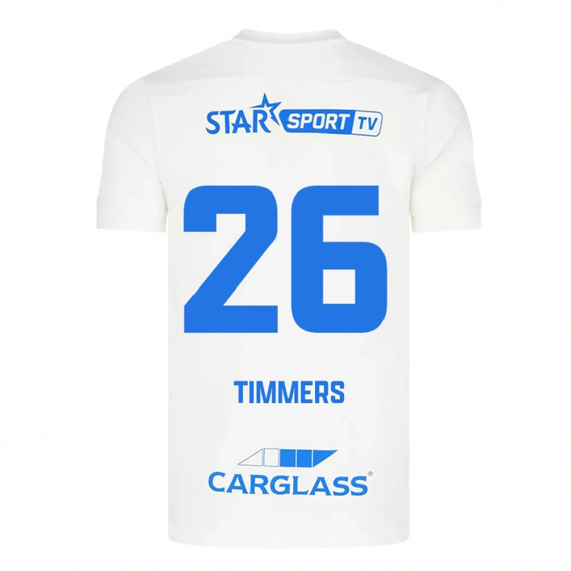 Danxen Kinder Sebastiaan Timmers #26 Weiß Blau Auswärtstrikot Trikot 2025/26 T-Shirt Schweiz