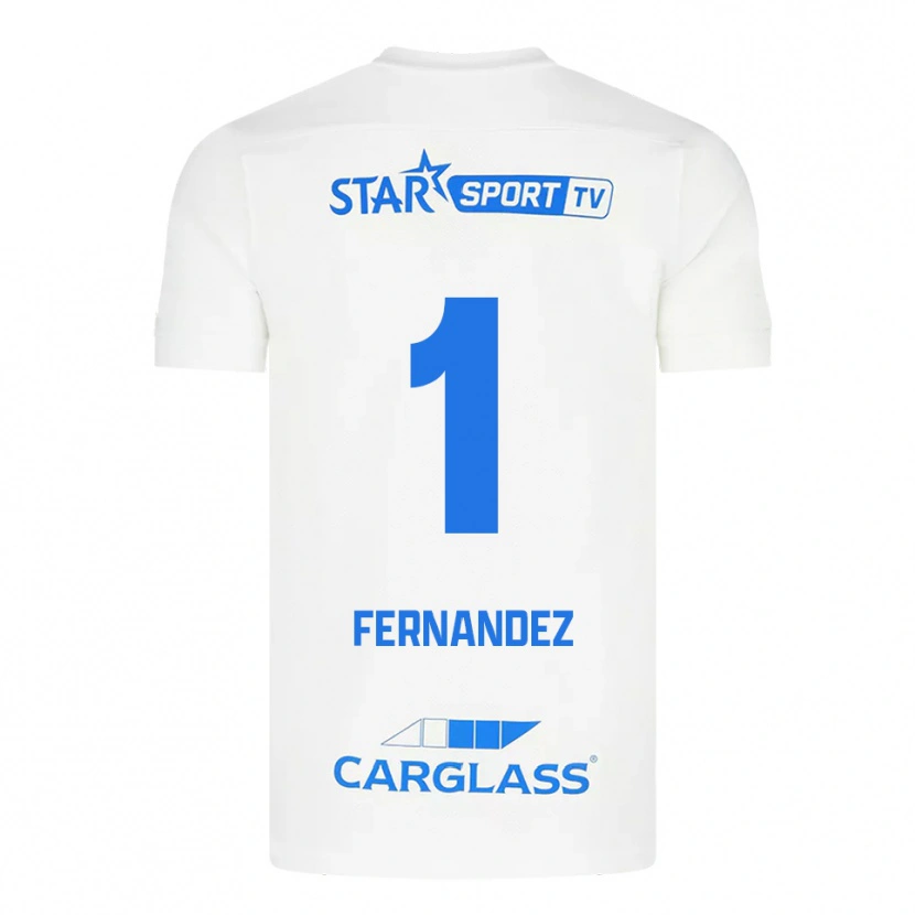 Danxen Kinder Elias Gonzalez Fernandez #1 Weiß Blau Auswärtstrikot Trikot 2025/26 T-Shirt Schweiz