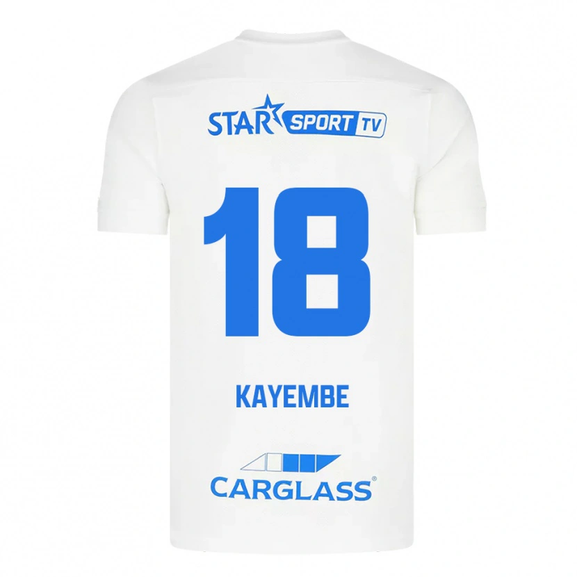 Danxen Kinder Joris Kayembe #18 Weiß Blau Auswärtstrikot Trikot 2025/26 T-Shirt Schweiz