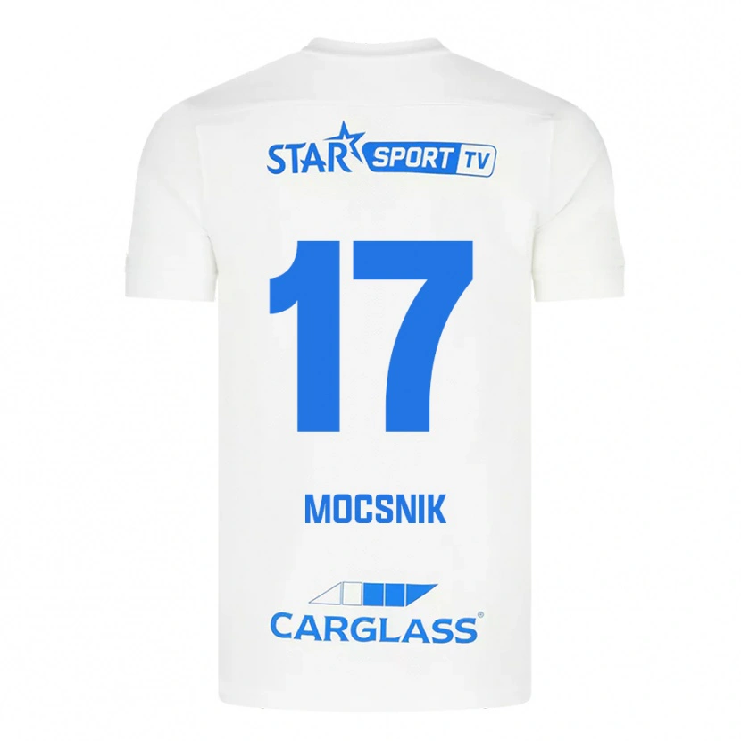 Danxen Kinder Manu Mocsnik #17 Weiß Blau Auswärtstrikot Trikot 2025/26 T-Shirt Schweiz