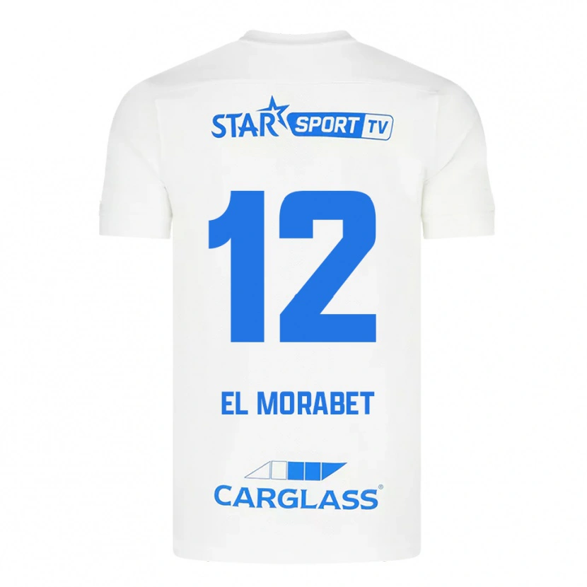 Danxen Kinder Sami El Morabet #12 Weiß Blau Auswärtstrikot Trikot 2025/26 T-Shirt Schweiz