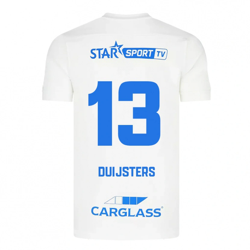 Danxen Kinder Gwen Duijsters #13 Weiß Blau Auswärtstrikot Trikot 2025/26 T-Shirt Schweiz