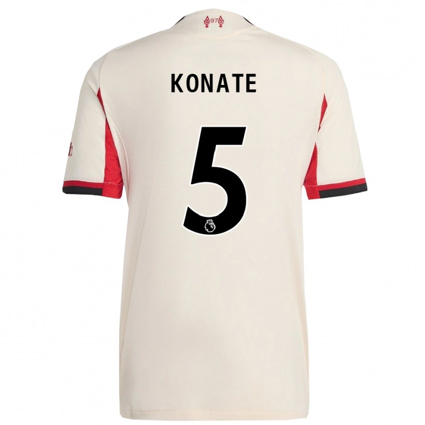 Danxen Kinder Ibrahima Konaté #5 Weiß Schwarz Auswärtstrikot Trikot 2025/26 T-Shirt Schweiz