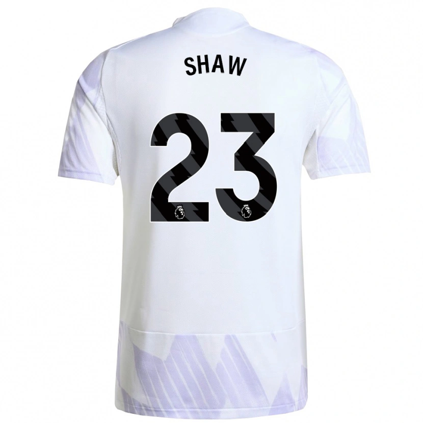 Danxen Kinder Luke Shaw #23 Weiß Lila Lila Auswärtstrikot Trikot 2025/26 T-Shirt Schweiz