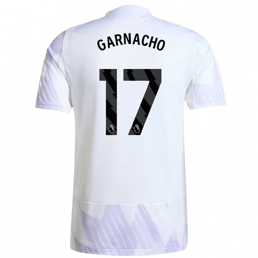Danxen Kinder Alejandro Garnacho #17 Weiß Lila Lila Auswärtstrikot Trikot 2025/26 T-Shirt Schweiz