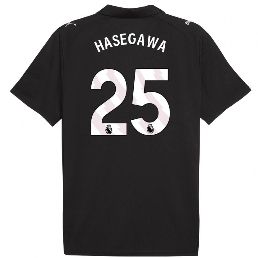 Danxen Kinder Yui Hasegawa #25 Schwarz Weiß Auswärtstrikot Trikot 2025/26 T-Shirt Schweiz