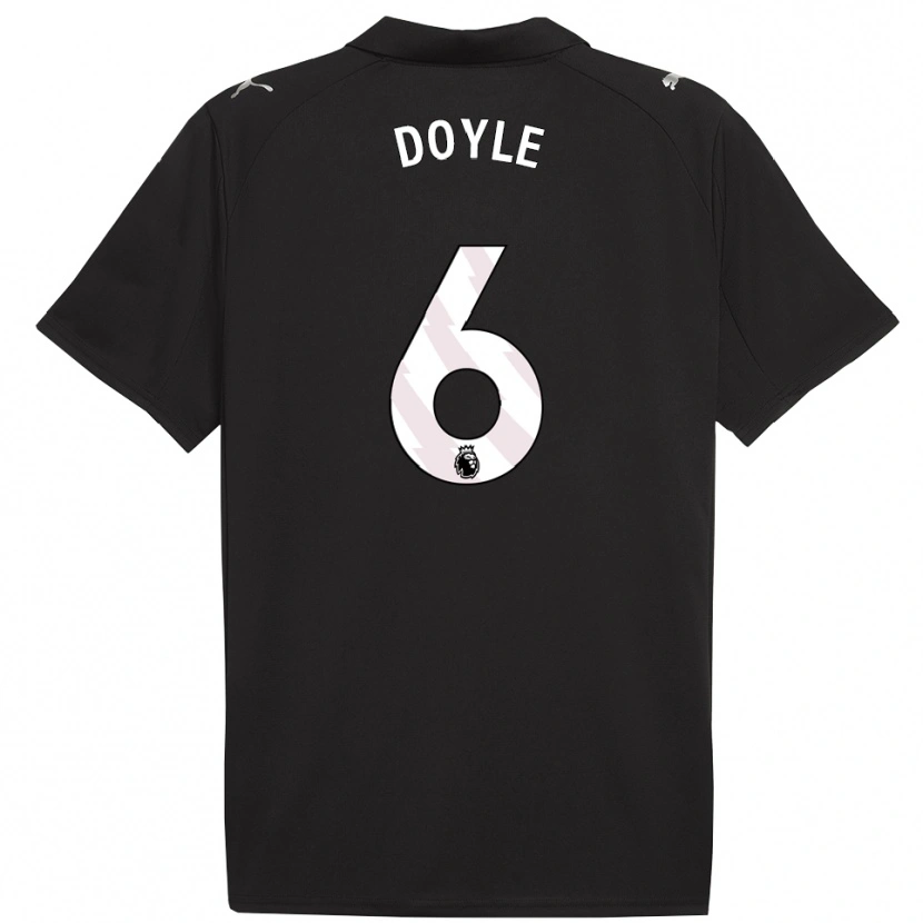 Danxen Kinder Callum Doyle #6 Schwarz Weiß Auswärtstrikot Trikot 2025/26 T-Shirt Schweiz