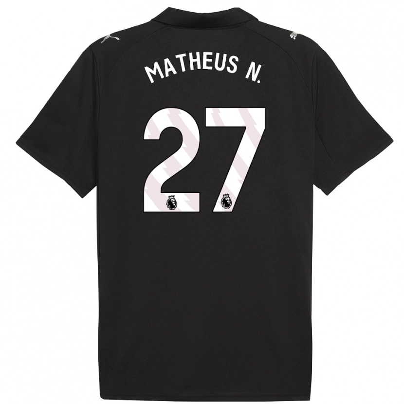 Danxen Kinder Matheus Nunes #27 Schwarz Weiß Auswärtstrikot Trikot 2025/26 T-Shirt Schweiz