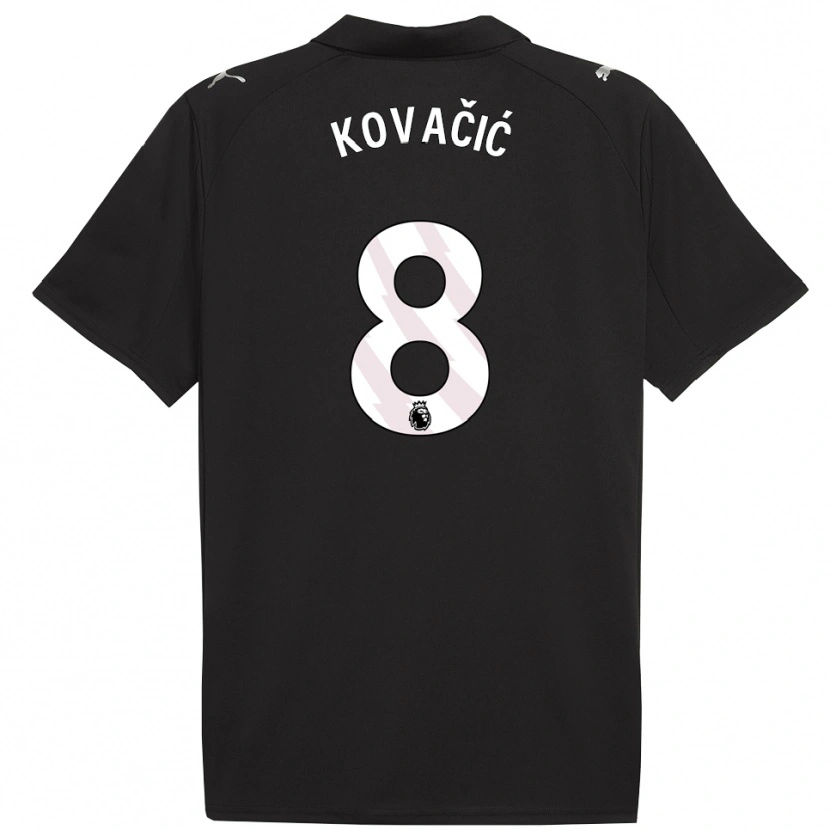 Danxen Kinder Mateo Kovacic #8 Schwarz Weiß Auswärtstrikot Trikot 2025/26 T-Shirt Schweiz
