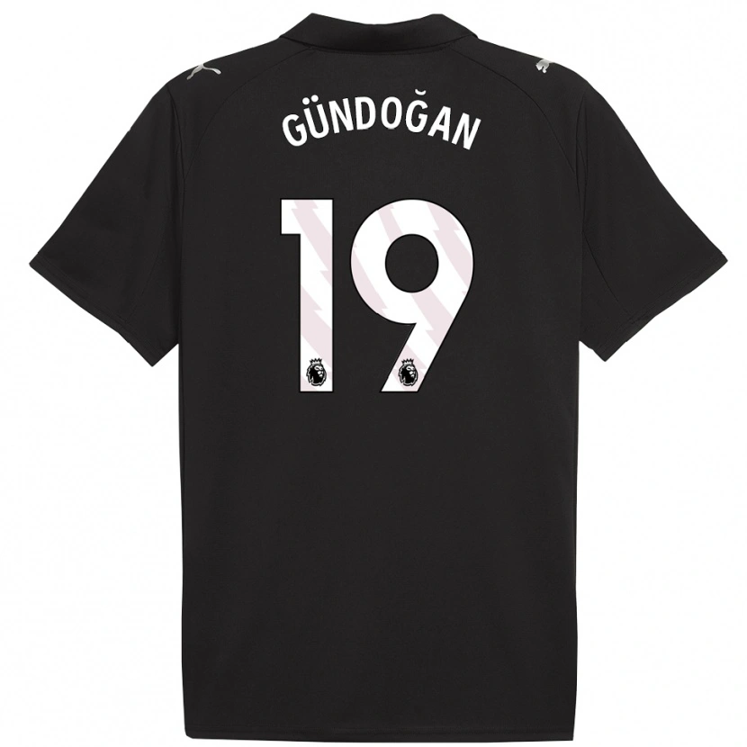 Danxen Kinder İlkay Gündoğan #19 Schwarz Weiß Auswärtstrikot Trikot 2025/26 T-Shirt Schweiz