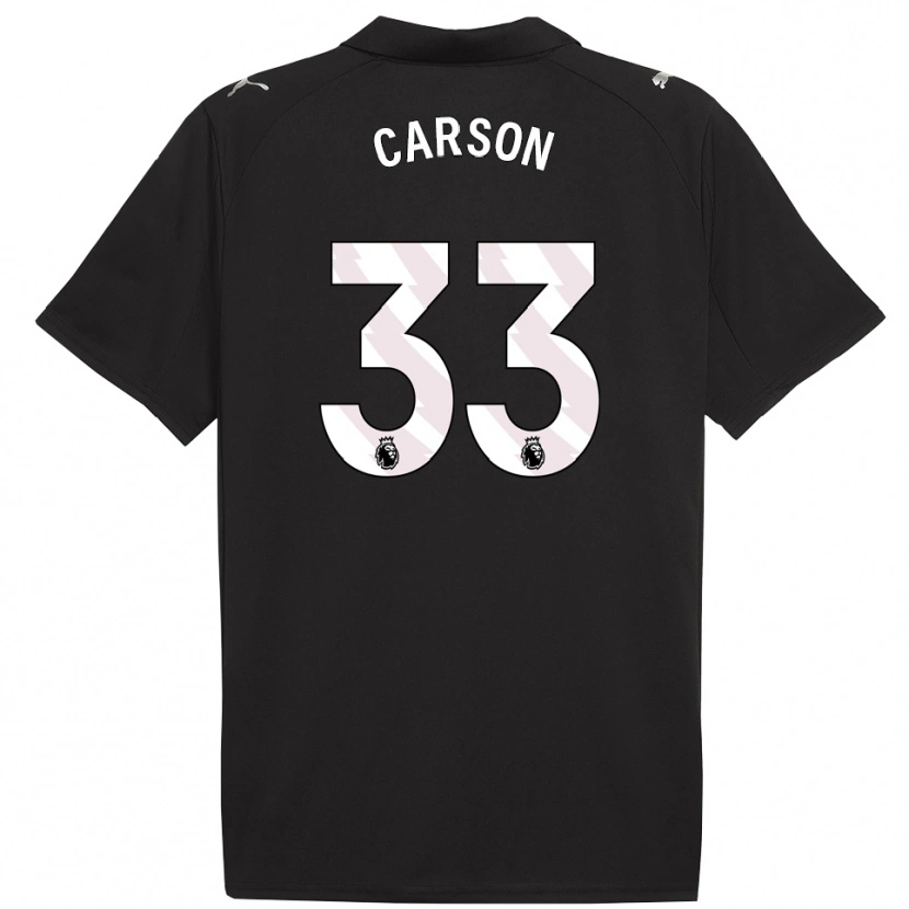Danxen Kinder Scott Carson #33 Schwarz Weiß Auswärtstrikot Trikot 2025/26 T-Shirt Schweiz