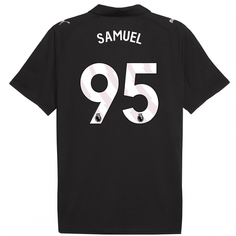 Danxen Kinder Lakyle Samuel #95 Schwarz Weiß Auswärtstrikot Trikot 2025/26 T-Shirt Schweiz