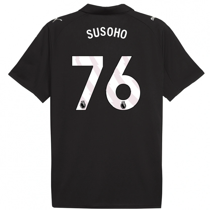 Danxen Kinder Mahamadou Susoho #76 Schwarz Weiß Auswärtstrikot Trikot 2025/26 T-Shirt Schweiz