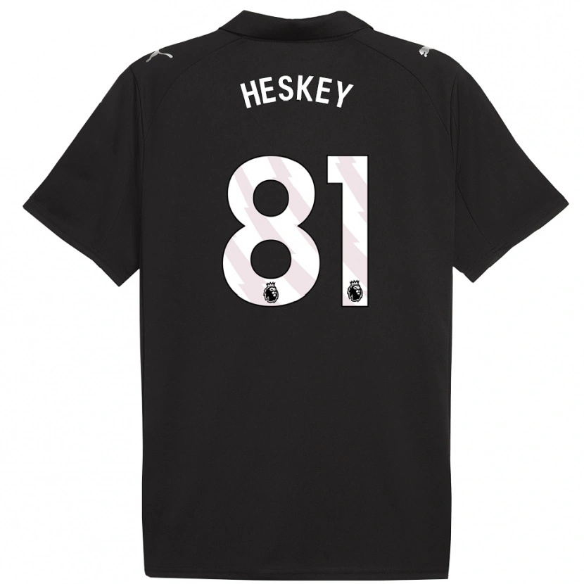 Danxen Kinder Jaden Heskey #81 Schwarz Weiß Auswärtstrikot Trikot 2025/26 T-Shirt Schweiz
