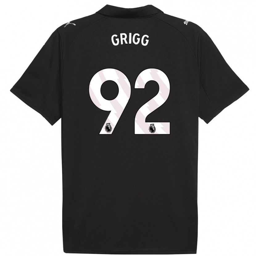 Danxen Kinder Finley Grigg #92 Schwarz Weiß Auswärtstrikot Trikot 2025/26 T-Shirt Schweiz