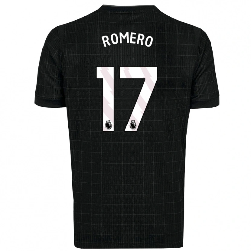Danxen Kinder Cristian Romero #17 Schwarz Grau Auswärtstrikot Trikot 2025/26 T-Shirt Schweiz