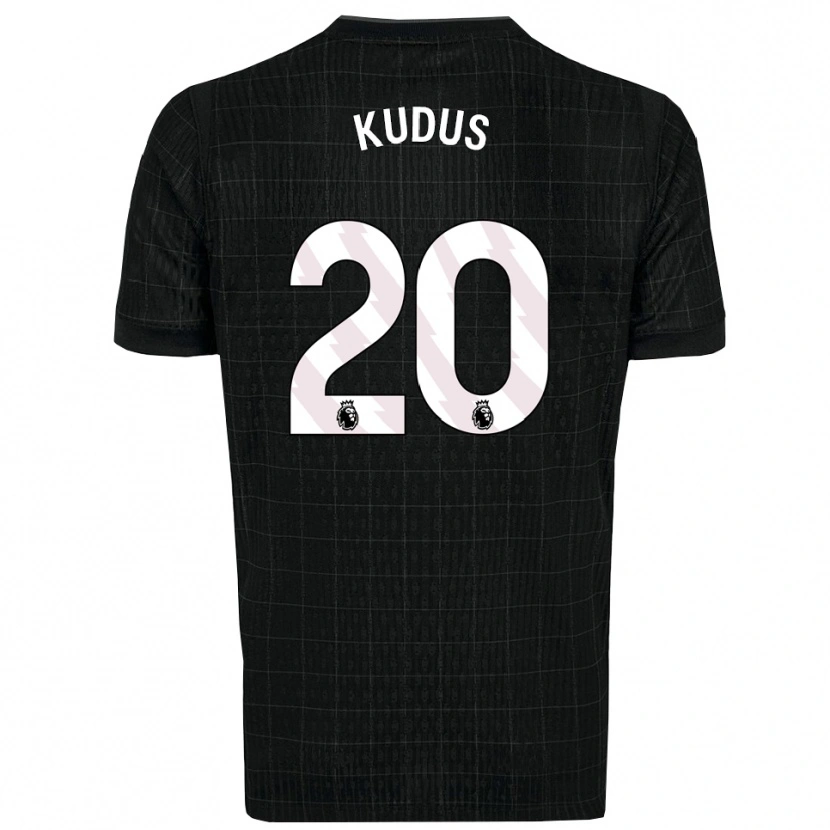 Danxen Kinder Mohammed Kudus #20 Schwarz Grau Auswärtstrikot Trikot 2025/26 T-Shirt Schweiz