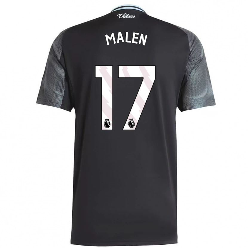 Danxen Kinder Donyell Malen #17 Schwarz Himmelblau Auswärtstrikot Trikot 2025/26 T-Shirt Schweiz