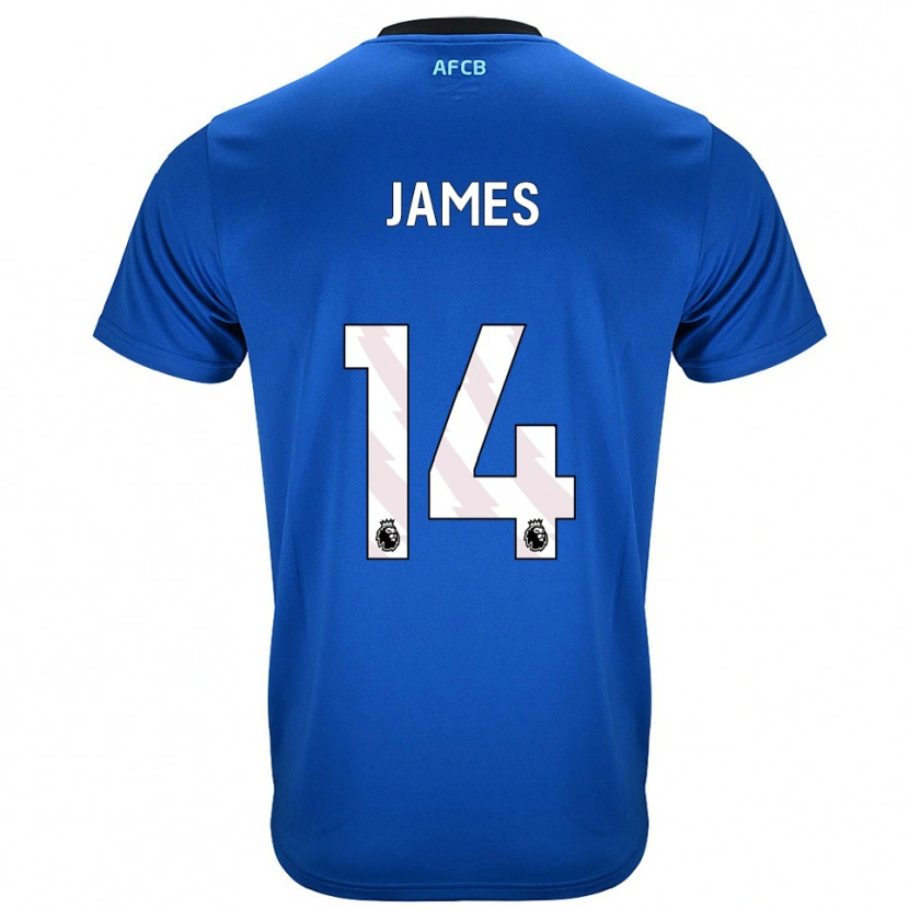 Danxen Kinder Katie James #14 Blau Schwarz Auswärtstrikot Trikot 2025/26 T-Shirt Schweiz