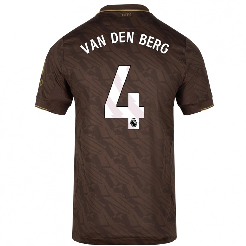 Danxen Kinder Sepp Van Den Berg #4 Braun Gold Auswärtstrikot Trikot 2025/26 T-Shirt Schweiz