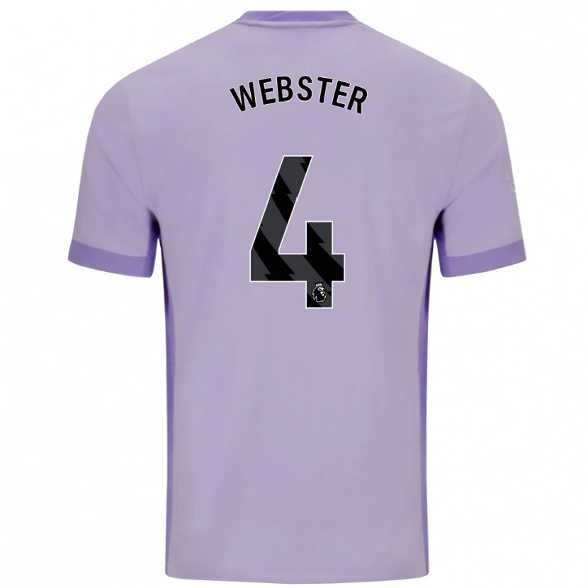 Danxen Kinder Adam Webster #4 Taro Lila Weiß Auswärtstrikot Trikot 2025/26 T-Shirt Schweiz
