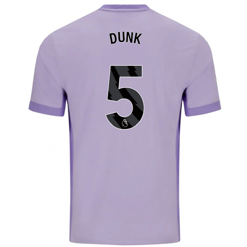 Danxen Kinder Lewis Dunk #5 Taro Lila Weiß Auswärtstrikot Trikot 2025/26 T-Shirt Schweiz