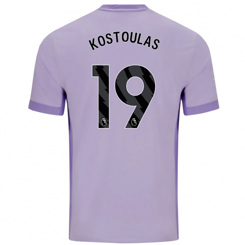Danxen Kinder Charalampos Kostoulas #19 Taro Lila Weiß Auswärtstrikot Trikot 2025/26 T-Shirt Schweiz