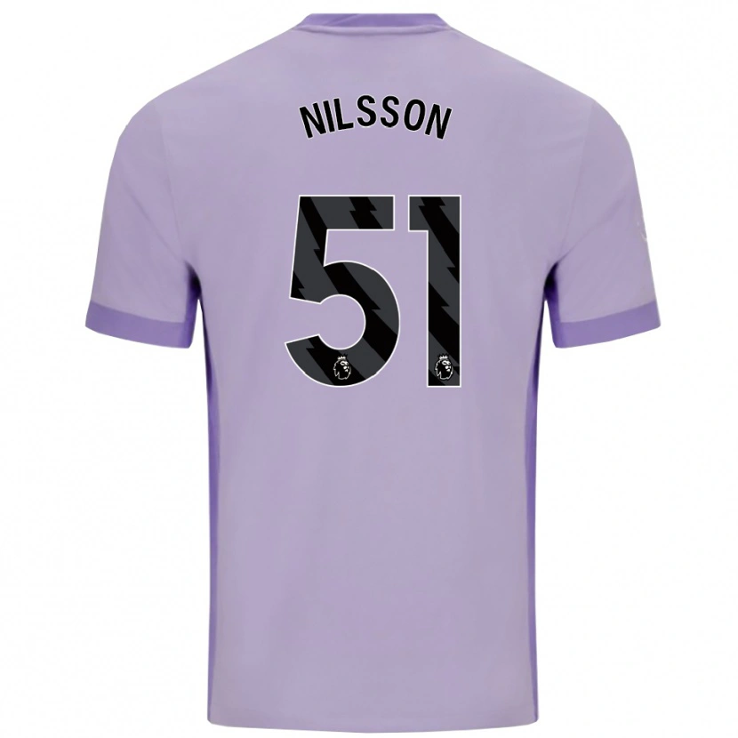 Danxen Kinder Casper Nilsson #51 Taro Lila Weiß Auswärtstrikot Trikot 2025/26 T-Shirt Schweiz