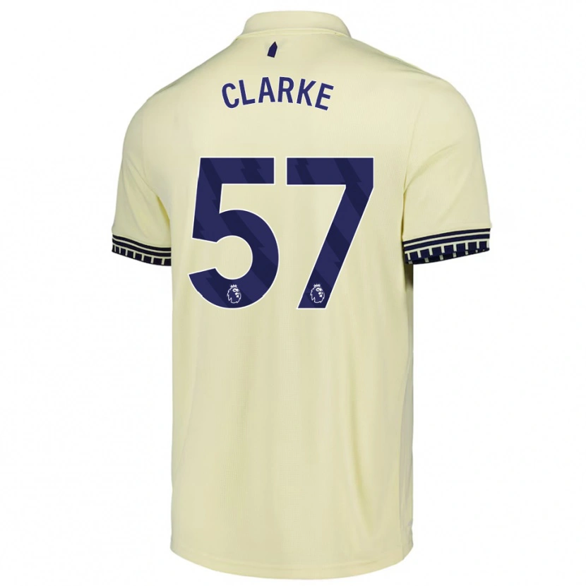Danxen Kinder Justin Clarke #57 Creme Weiß Schwarz Auswärtstrikot Trikot 2025/26 T-Shirt Schweiz