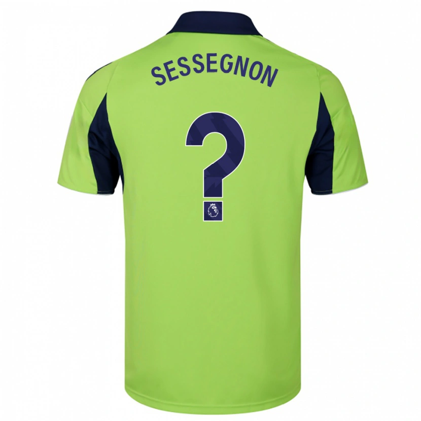 Danxen Kinder Kayden Sessegnon #0 Grün Marineblau Weiß Auswärtstrikot Trikot 2025/26 T-Shirt Schweiz