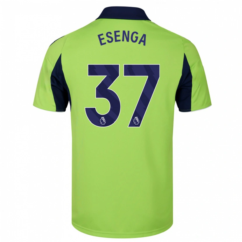 Danxen Kinder Jonathan Esenga #37 Grün Marineblau Weiß Auswärtstrikot Trikot 2025/26 T-Shirt Schweiz