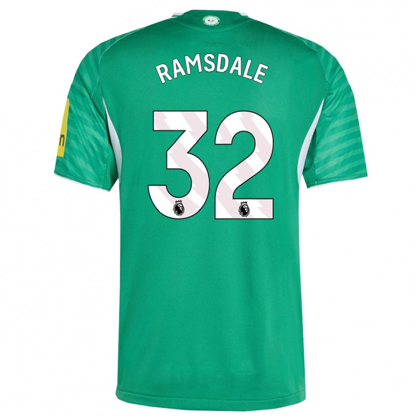 Danxen Kinder Aaron Ramsdale #32 Grün Weiß Auswärtstrikot Trikot 2025/26 T-Shirt Schweiz