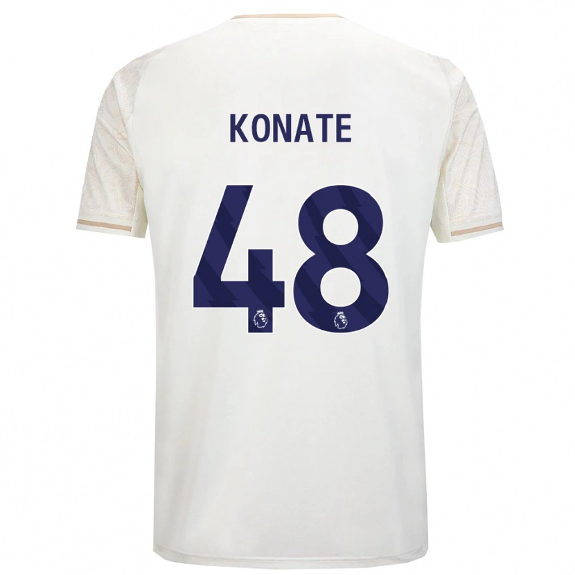 Danxen Kinder Ateef Konaté #48 Creme Weiß Schwarz Auswärtstrikot Trikot 2025/26 T-Shirt Schweiz