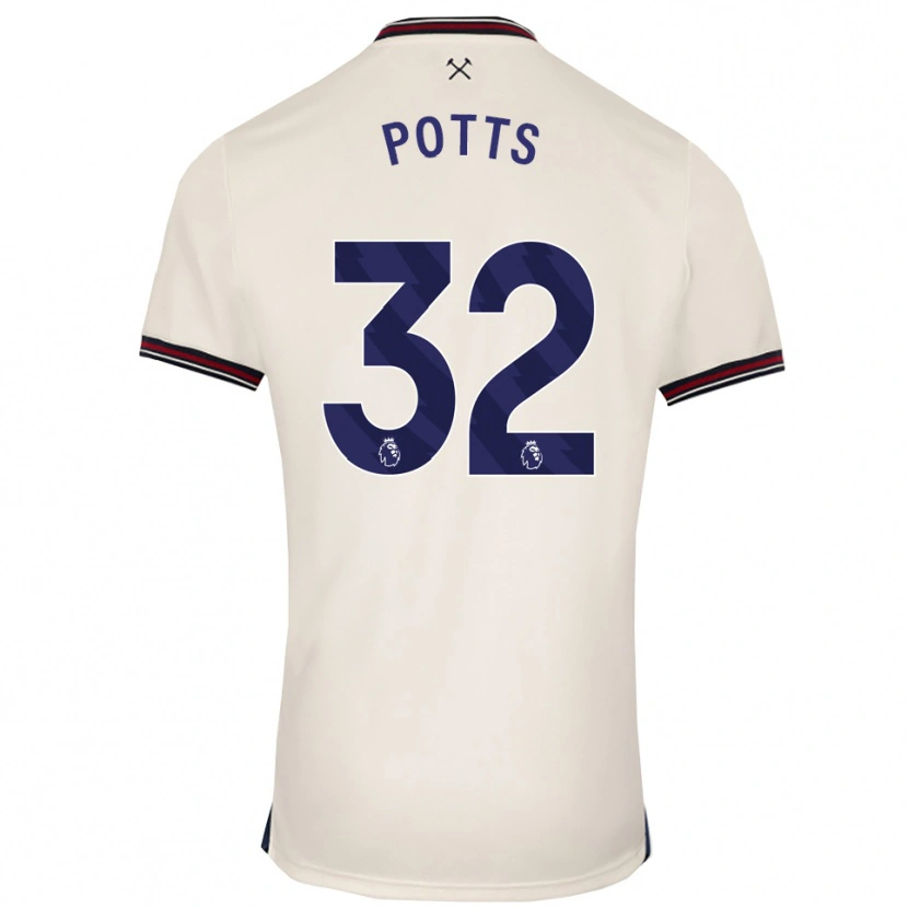 Danxen Kinder Freddie Potts #32 Creme Weiß Auswärtstrikot Trikot 2025/26 T-Shirt Schweiz
