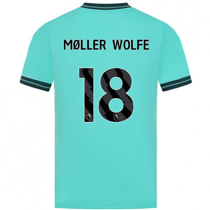 Danxen Kinder David Møller Wolfe #18 Himmelblau Grün Auswärtstrikot Trikot 2025/26 T-Shirt Schweiz