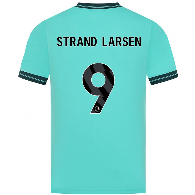 Danxen Kinder Jørgen Strand Larsen #9 Himmelblau Grün Auswärtstrikot Trikot 2025/26 T-Shirt Schweiz