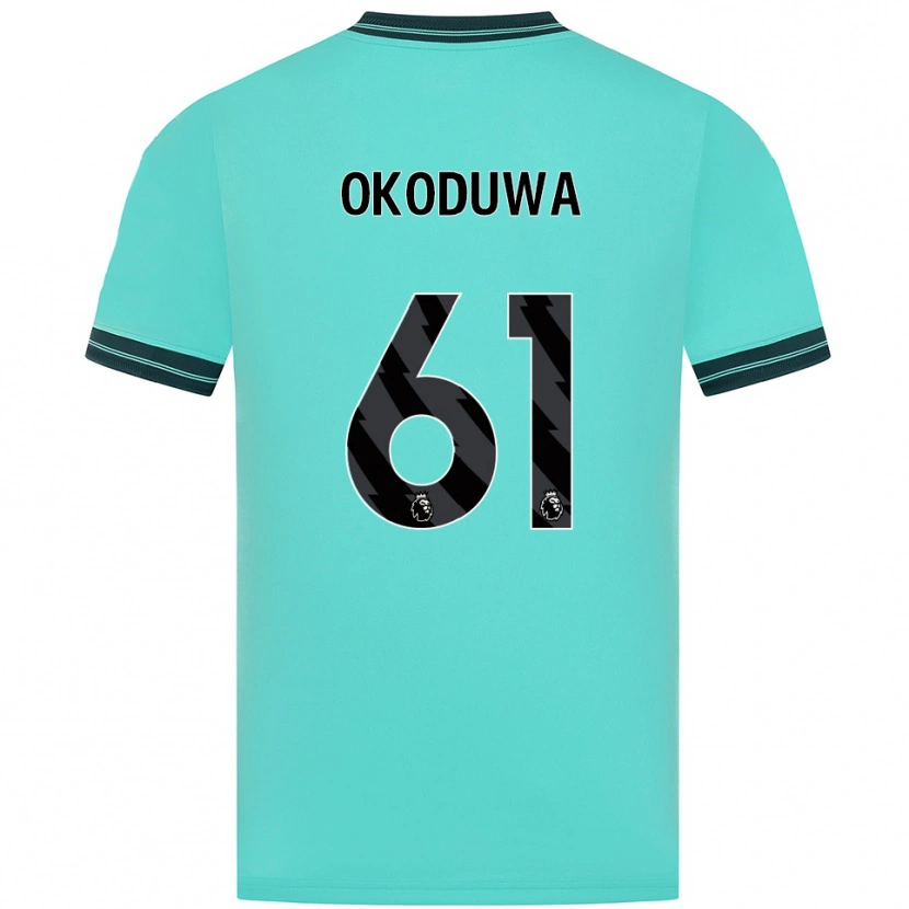 Danxen Kinder Wesley Okoduwa #61 Himmelblau Grün Auswärtstrikot Trikot 2025/26 T-Shirt Schweiz