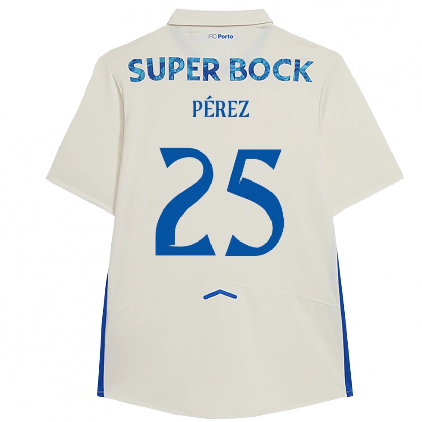 Danxen Kinder Tomás Pérez #25 Weiß Blau Ausweichtrikot Trikot 2025/26 T-Shirt Schweiz
