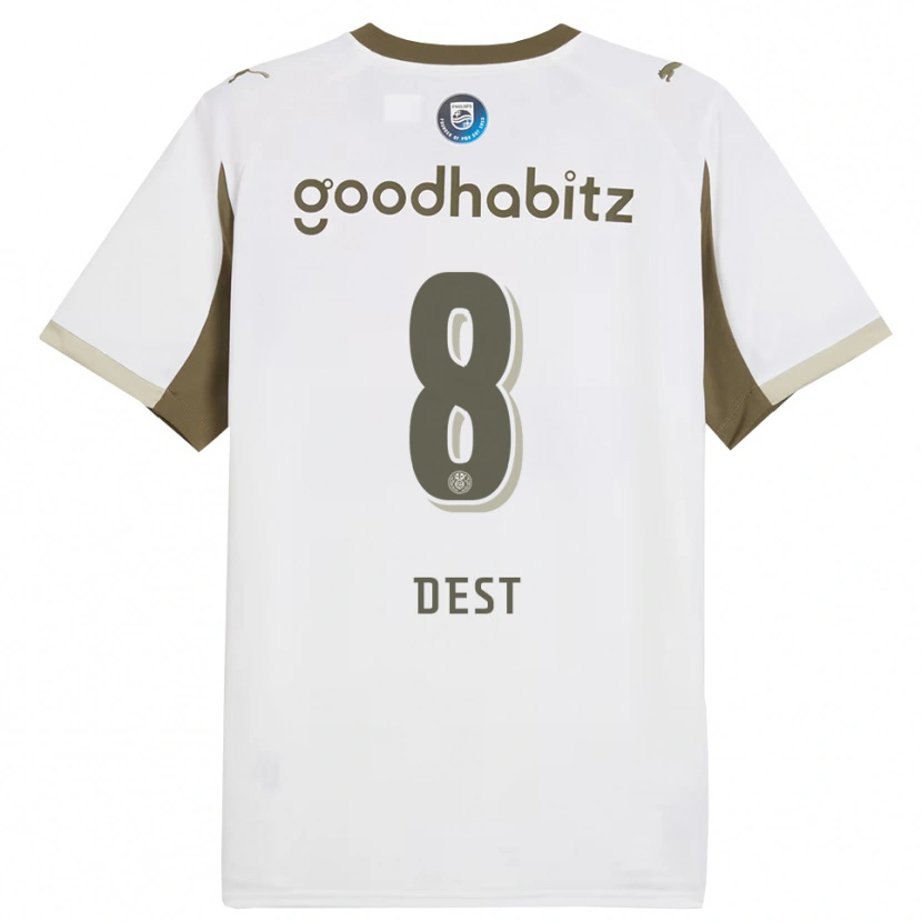 Danxen Kinder Sergiño Dest #8 Weiß Grau Ausweichtrikot Trikot 2025/26 T-Shirt Schweiz