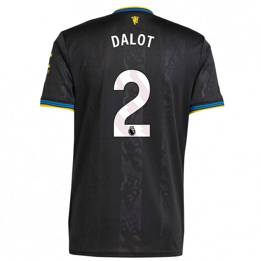 Danxen Kinder Diogo Dalot #2 Schwarz Gelb Blau Ausweichtrikot Trikot 2025/26 T-Shirt Schweiz