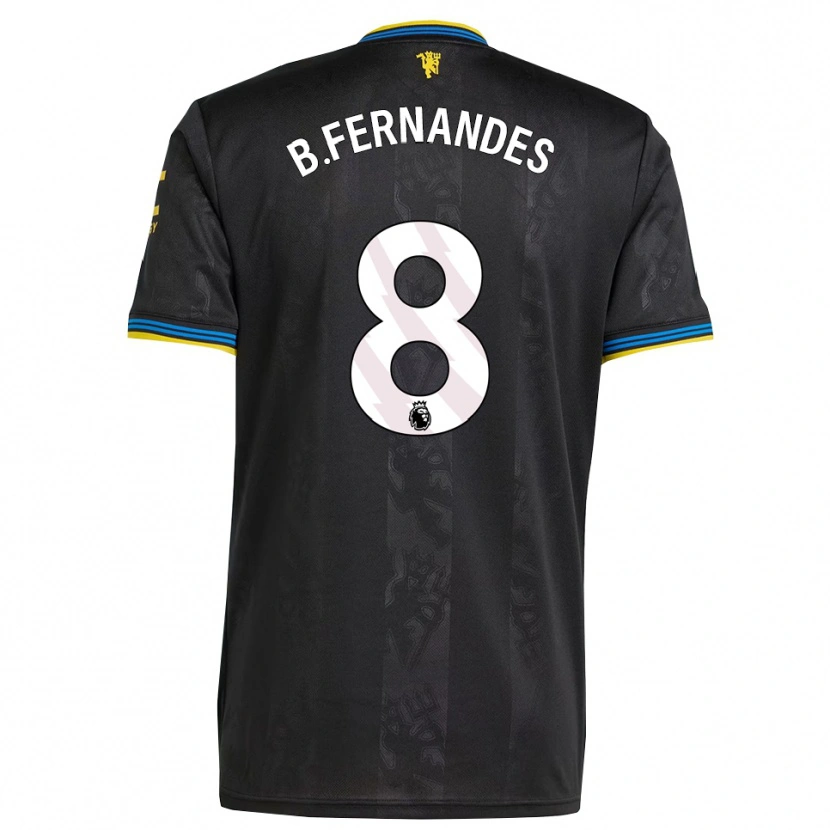 Danxen Kinder Bruno Fernandes #8 Schwarz Gelb Blau Ausweichtrikot Trikot 2025/26 T-Shirt Schweiz