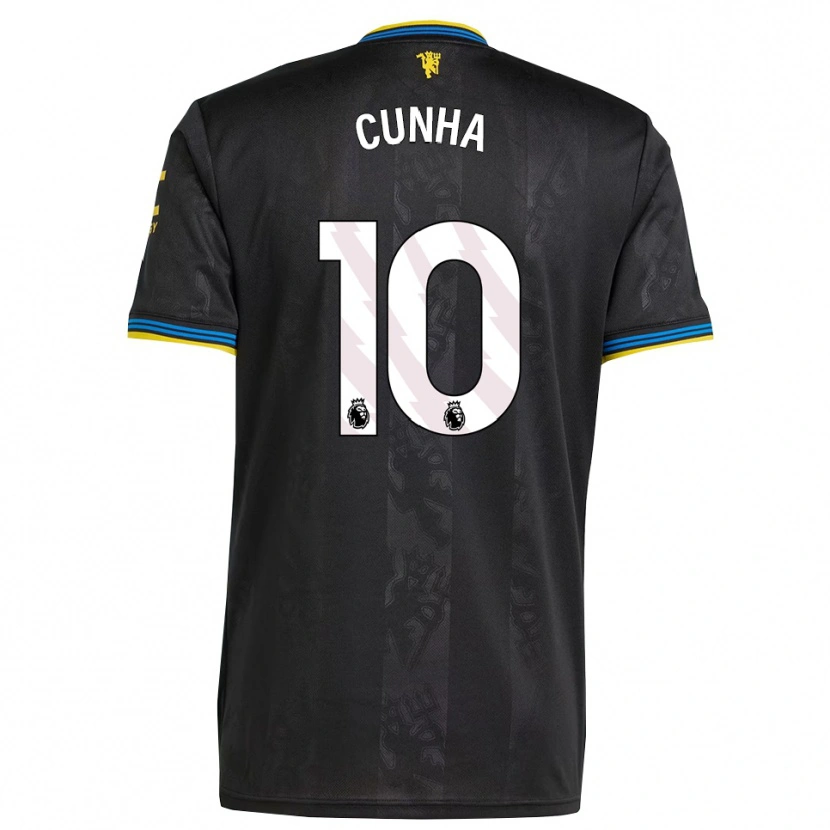 Danxen Kinder Matheus Cunha #10 Schwarz Gelb Blau Ausweichtrikot Trikot 2025/26 T-Shirt Schweiz