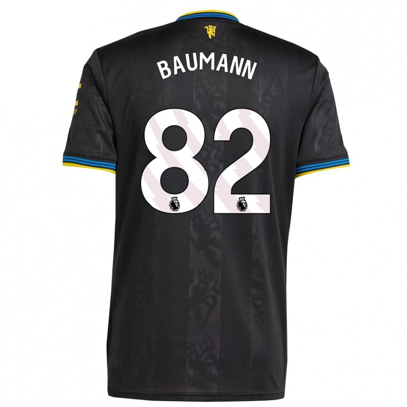Danxen Kinder Zach Baumann #82 Schwarz Gelb Blau Ausweichtrikot Trikot 2025/26 T-Shirt Schweiz