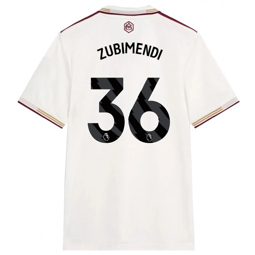 Danxen Kinder Martín Zubimendi #36 Creme Weiß Burgunderrot Ausweichtrikot Trikot 2025/26 T-Shirt Schweiz