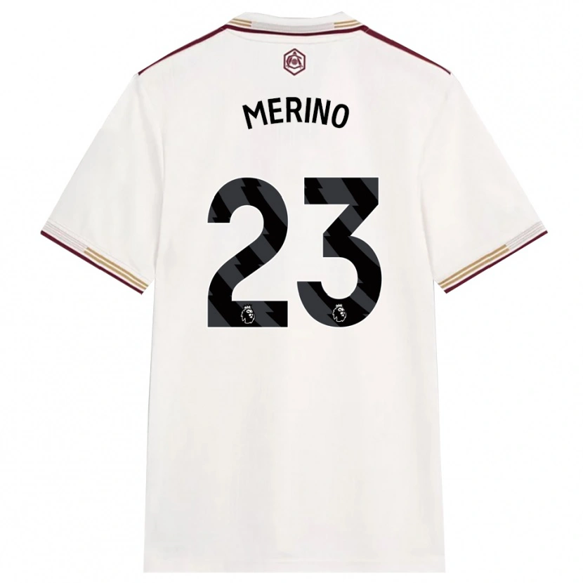 Danxen Kinder Mikel Merino #23 Creme Weiß Burgunderrot Ausweichtrikot Trikot 2025/26 T-Shirt Schweiz