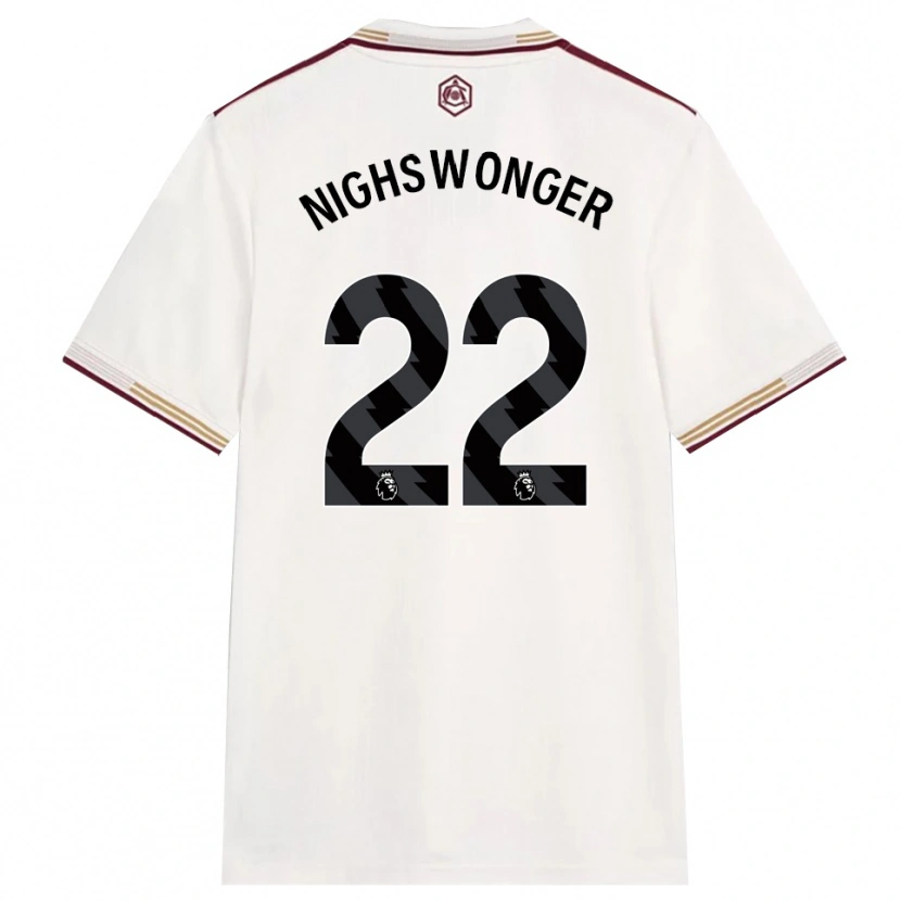 Danxen Kinder Jenna Nighswonger #22 Creme Weiß Burgunderrot Ausweichtrikot Trikot 2025/26 T-Shirt Schweiz