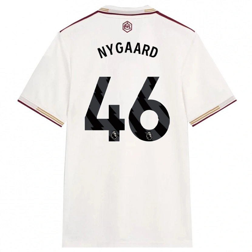 Danxen Kinder Lucas Nygaard #46 Creme Weiß Burgunderrot Ausweichtrikot Trikot 2025/26 T-Shirt Schweiz